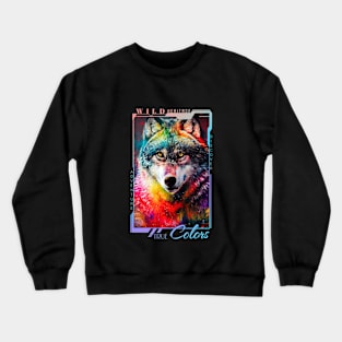 Wollf  Animal Discovery Adventure Nature Planet Earth Paint Crewneck Sweatshirt